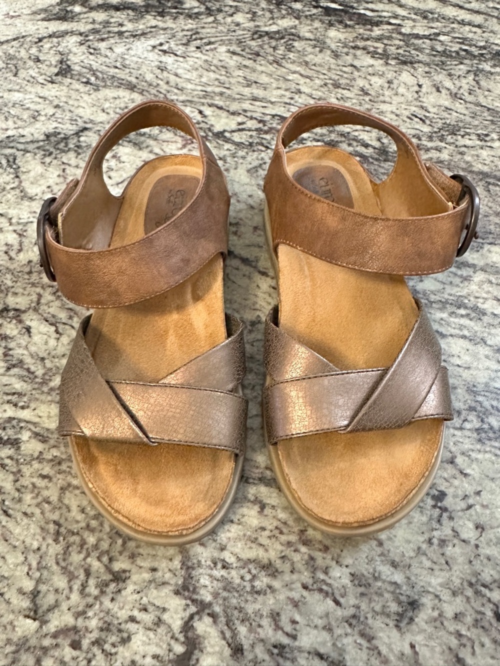 EuroSoft by Sofft Galiana Metallic Bronze Comfort Sandals Women’s Size 7.5M